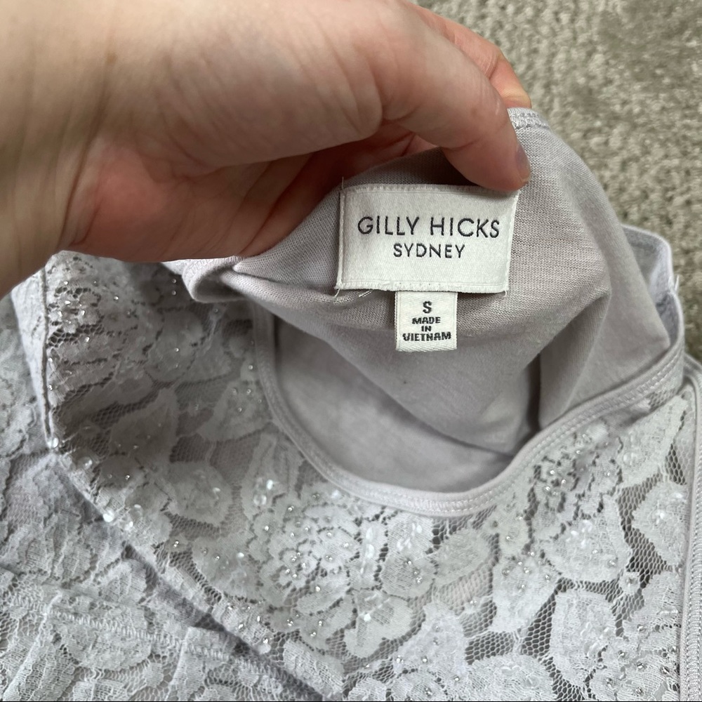 NWOT Women's Gilly Hicks Floral Lace Embellished Tank Top size Small - Picture 7 of 8
